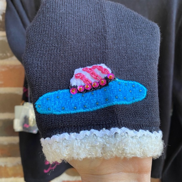 💐NEW👜Berek “Born to Shop” Embellished Cardigan Sweater Size L👒 - Picture 12 of 16